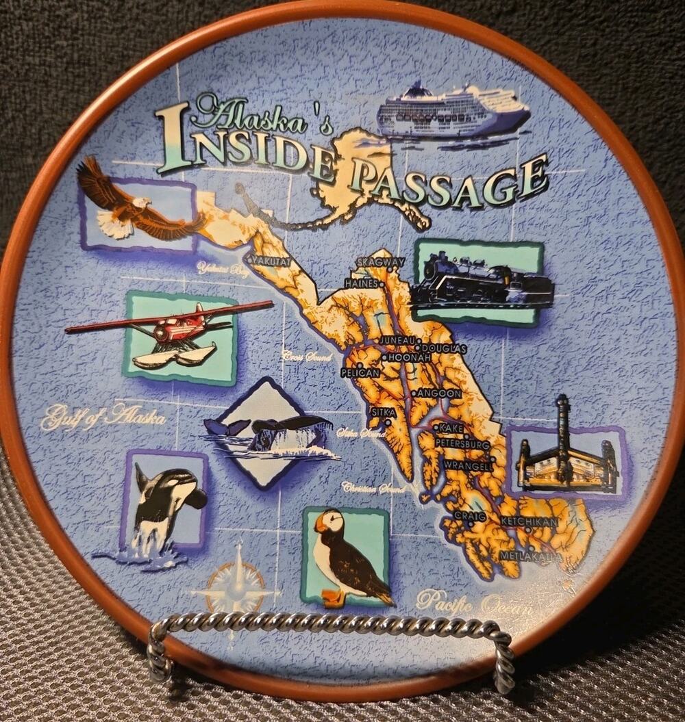 Alaska's Inside Passage Souvenir Plate 7 In